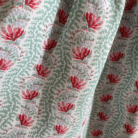 Hill House Women’s Mint Green Midi Dress with Red Floral Print - Picture 4 of 4